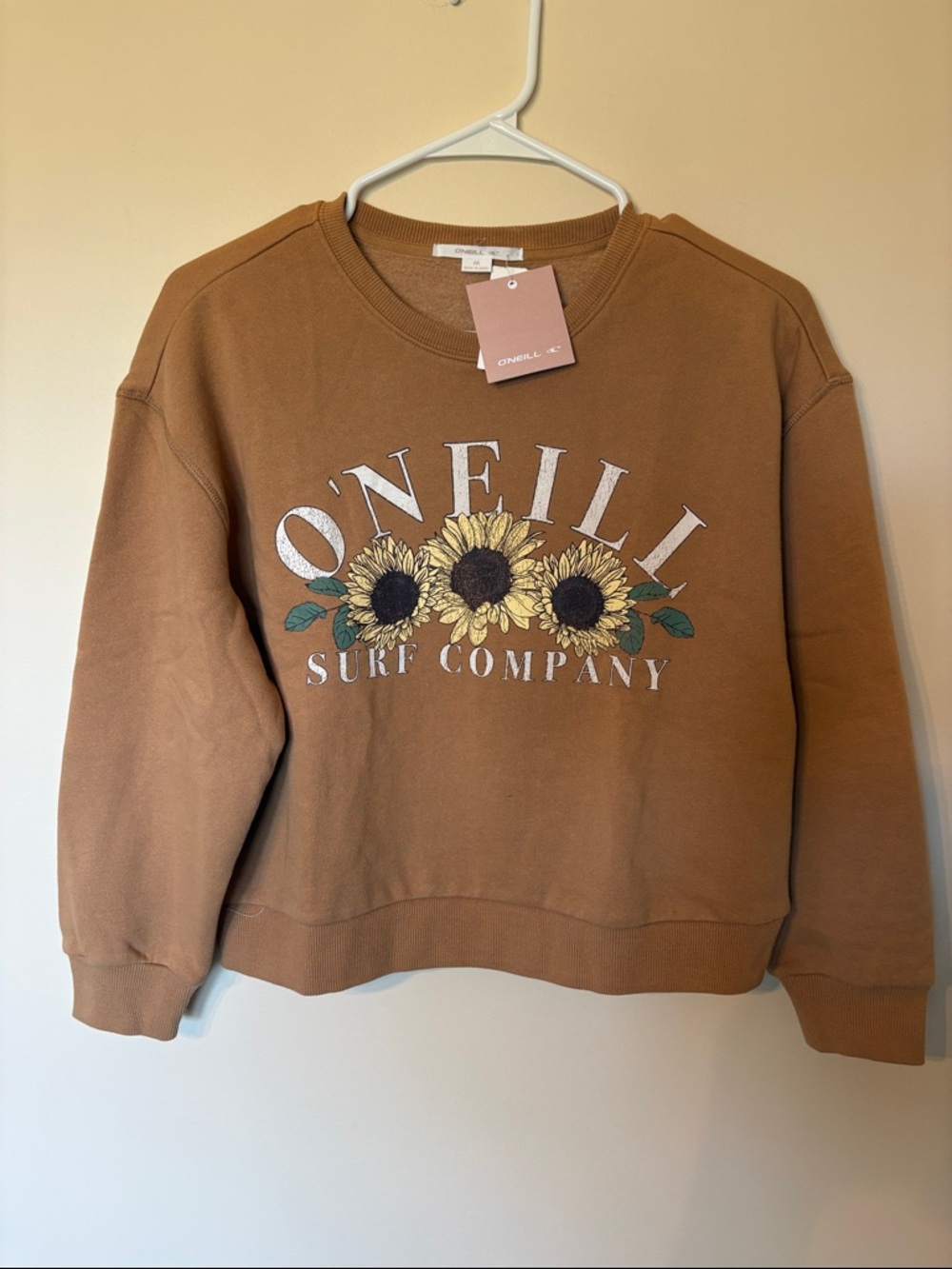 O'Neill Caramel Sunflower Graphic Crewneck Sweatshirt